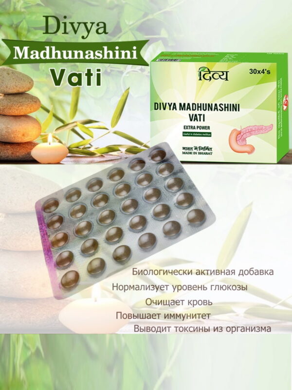 Madhunashini Vati/Мадхунашини Вати, от сахарного диабета, 120 шт.