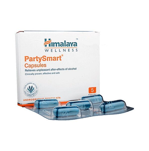 PartySmart/Пати Смарт, от симптомов похмелья, для защиты печени, 5 шт.
