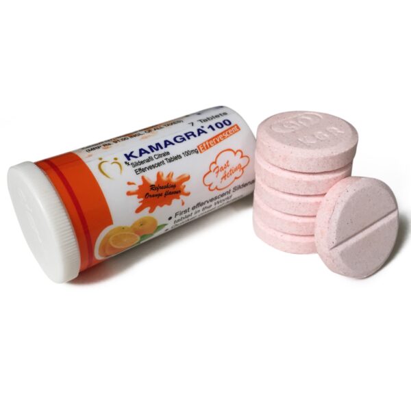 Kamagra/Камагра, таблетки шипучие, для эрекции, со вкусом апельсина, 7 шт.