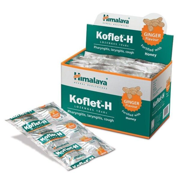 Koflet-H GINGER Леденцы от кашля и боли в горле, имбирь и мед, 60 шт.