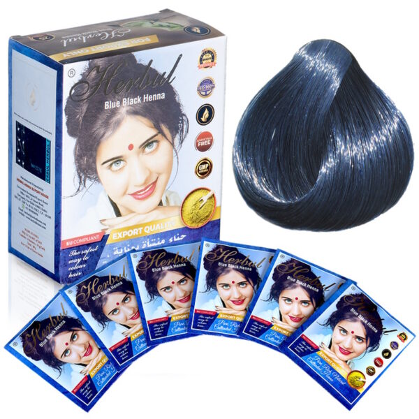 Blue Black Henna/Индийская хна натуральная, сине-черный, 6 шт.*10 г