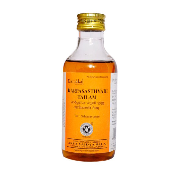 Karpasasthyadi Tailam/Карпасастьяди Тайлам, массажное масло при неврологических и ревматических болях, 200 мл